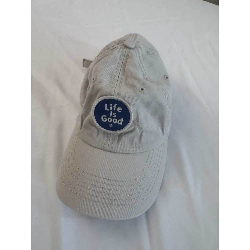 NWOT Life Is Good Baseball Cap Cream Adjustable Strap Back Hat Outdoor Unisex